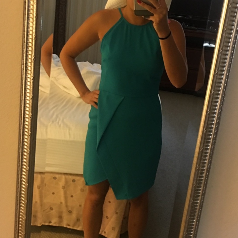 Vestique teal halter dress